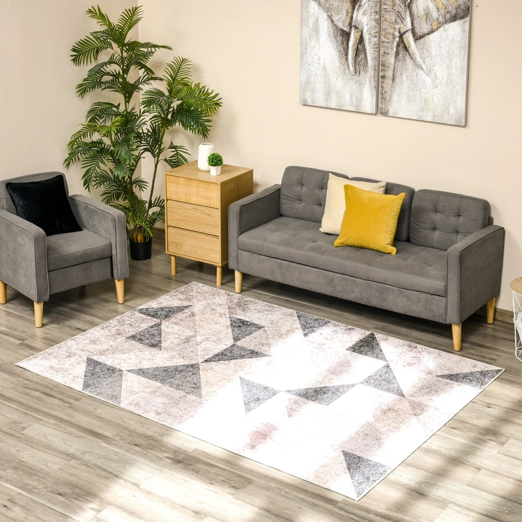 Tappeto Moderno in Velluto ¨C Xylo ¨C Geometrico Grigio 230x160 cm