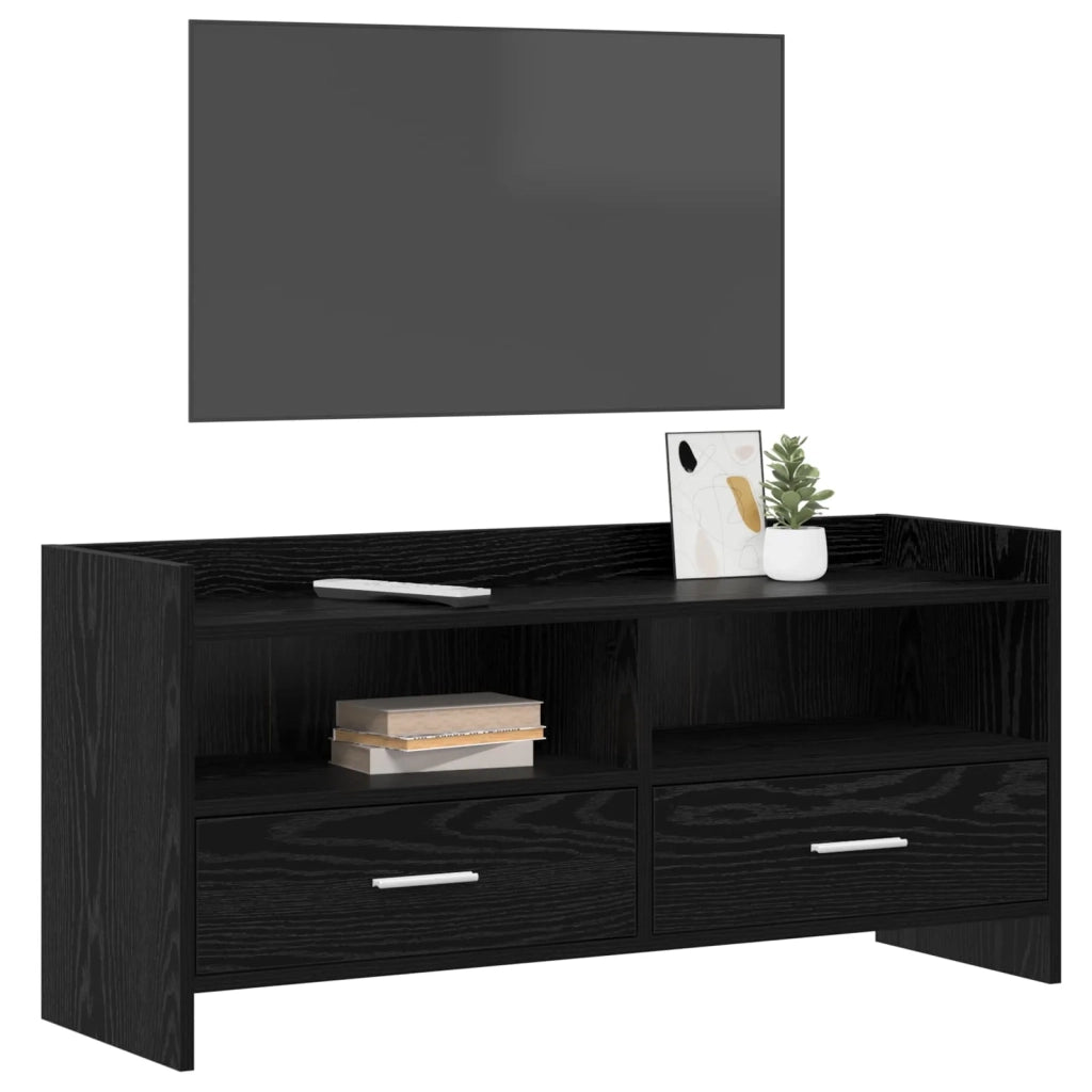 Mobile TV 100 x 33 x 47 cm Rovere Nero Legno ingegnerizzato 8011156
