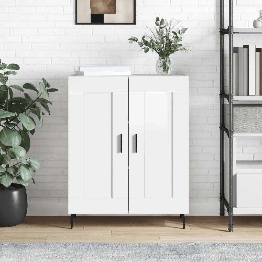 Credenza 69,5x34x90 cm in Legno Multistrato Bianco Lucido 830214