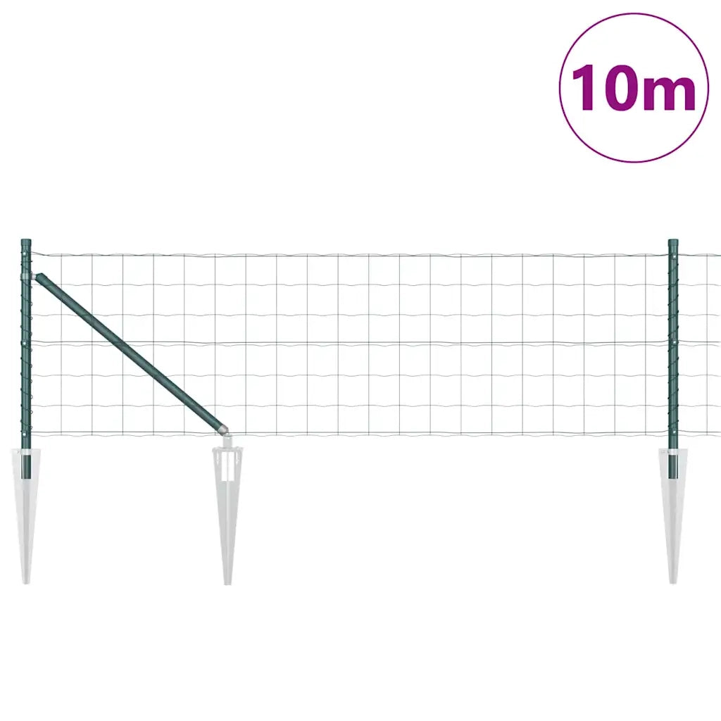 Recinzione con pali. Verde 0.6 x 10 m Acciaio