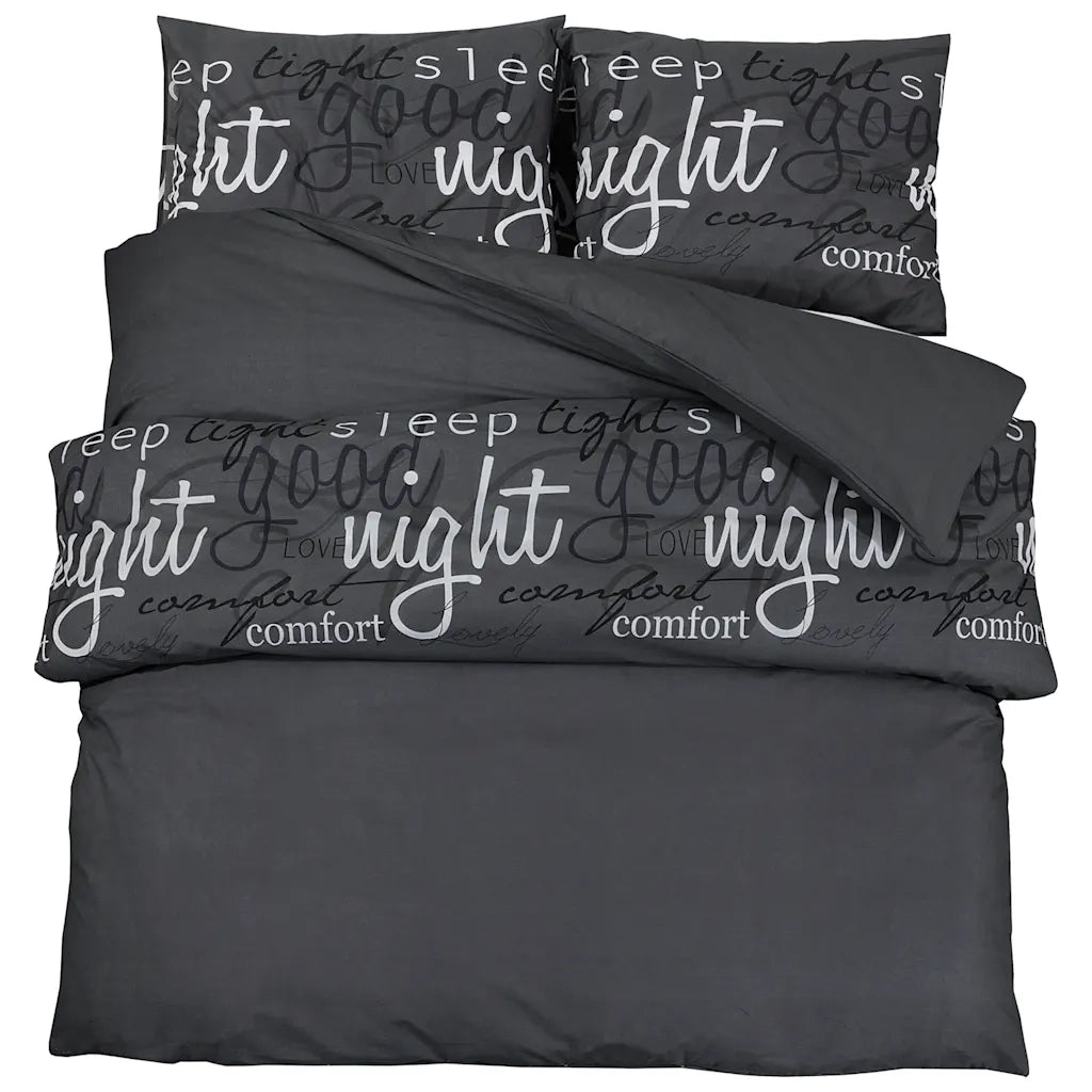 Set Copripiumino Nero 155x220 cm in Cotone CFW5578007