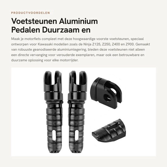Sosteggi Pedali di Alta Qualità in Alluminio - Sosteggi Pedali per Motocicletta - Progettazione Ergonomica - Duraturo - Resistente all'Oxidazione - Migliorato il Comfort - Sosteggi Pedali per Motocicletta