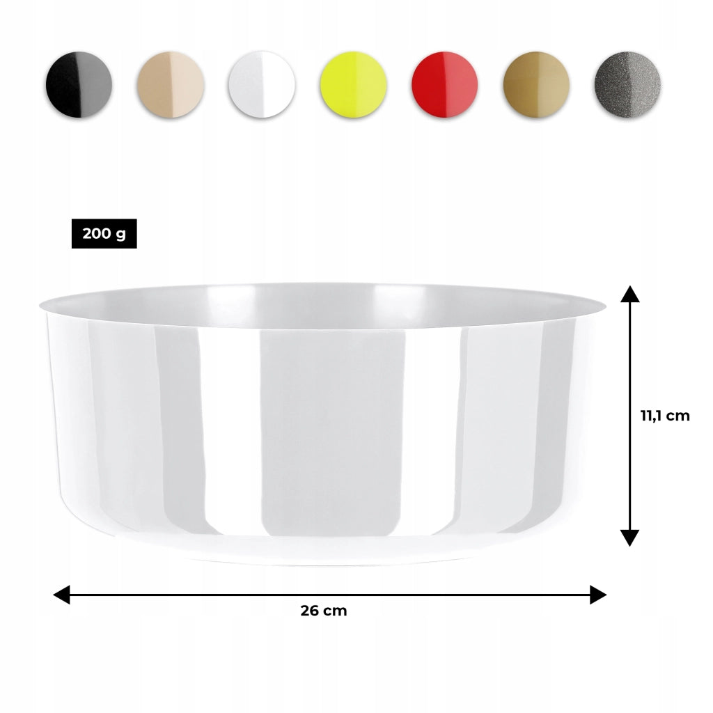 Vaso da fiori KADAX, coprivaso, ciotola bianca per composizioni floreali, rotondo, 26 cm
