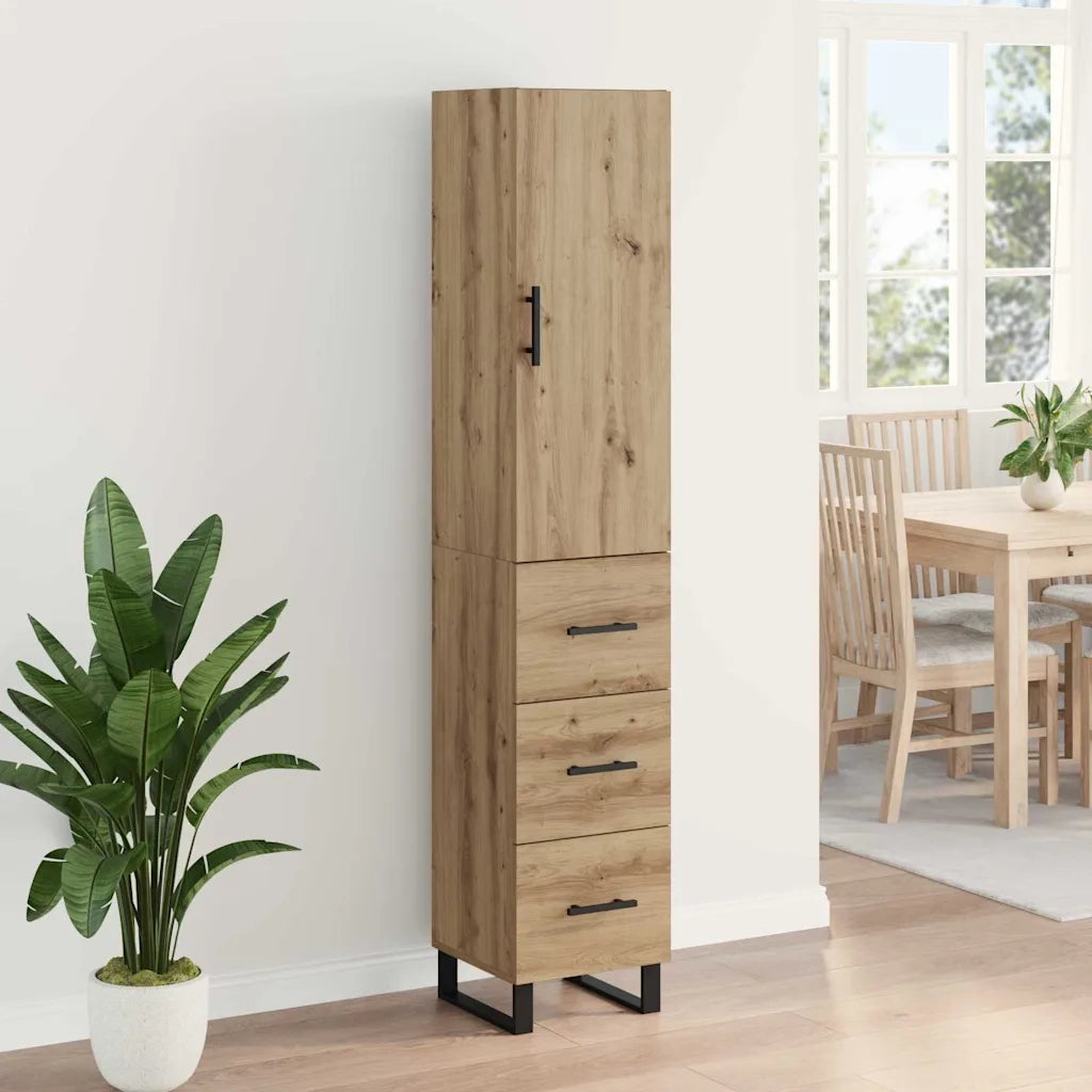 Credenza con cassetto Rovere artigianale 34,5 x 34 x 180 cm