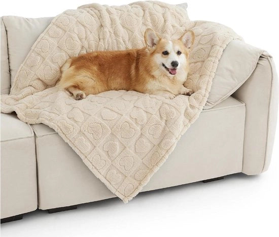 Matte calda morbida e soffice bianco cremo per animali domestici - 100 x 120 cm