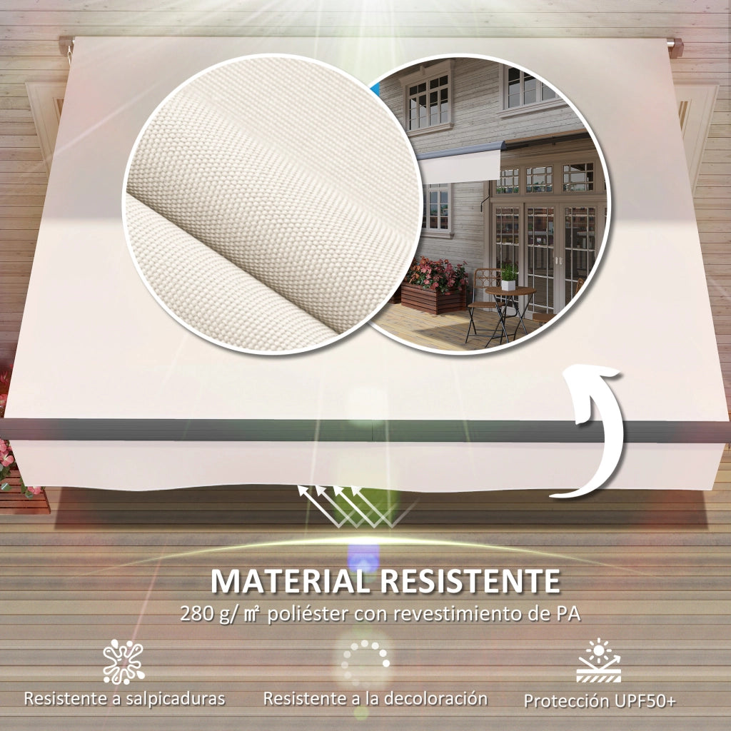 Tenda Manuale Retrattile per Giardino ¨C Minimal ¨C Crema 295x200 cm