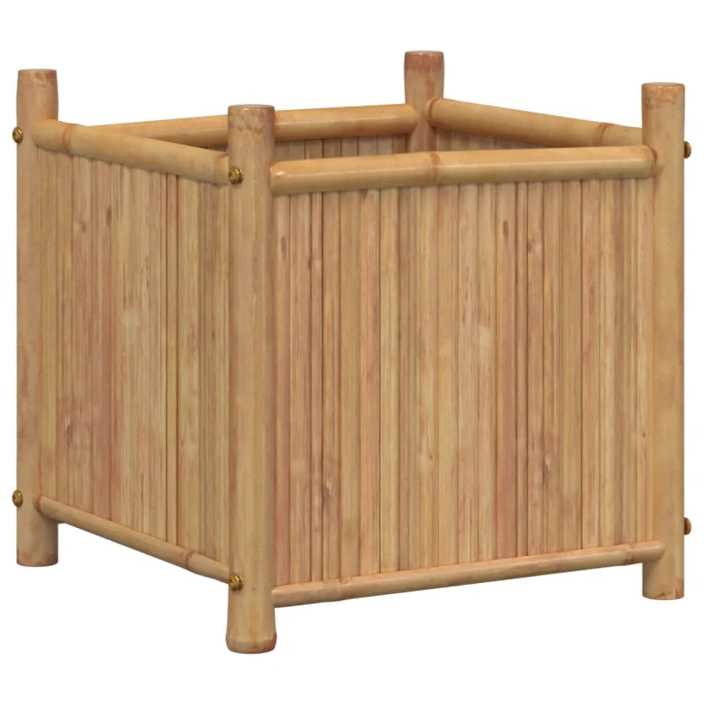 Fioriera rialzata per piante fiori terrazza giardino 40 x 40 x 40 cm bambù marrone 02_0037549