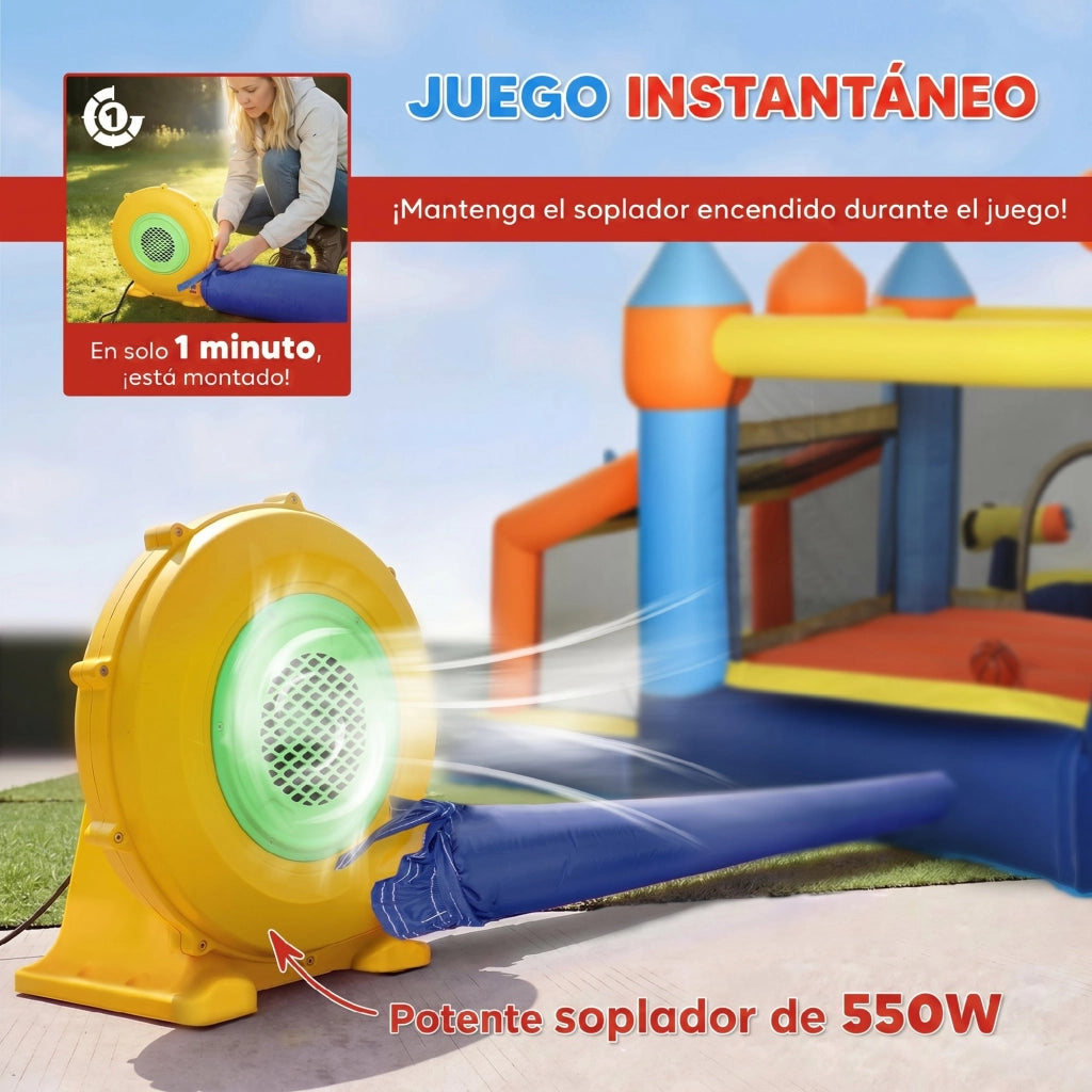 Castello gonfiabile acquatico 8 in 1 ¨C zephmum ¨C con soplador 550W