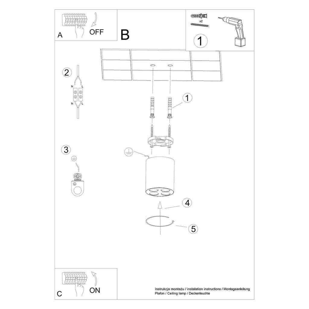 Spot soffitto tubo nero LED 9W PureLume Vivien PU1210