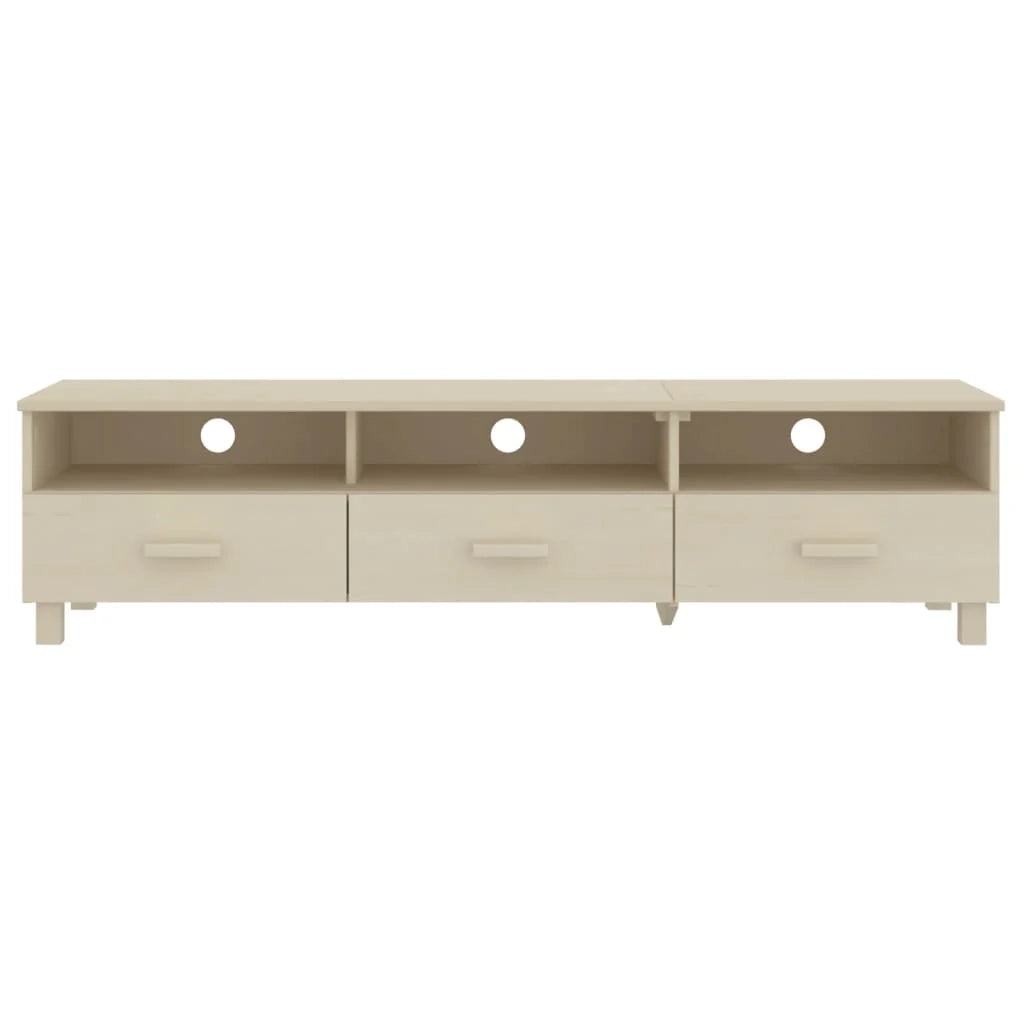 Mobile TV multimediale scaffale TV credenza mobile TV sala da pranzo soggiorno camera da letto HAMAR miele 158 x 40 x 40 cm legno massello di pino marrone 02_0027636