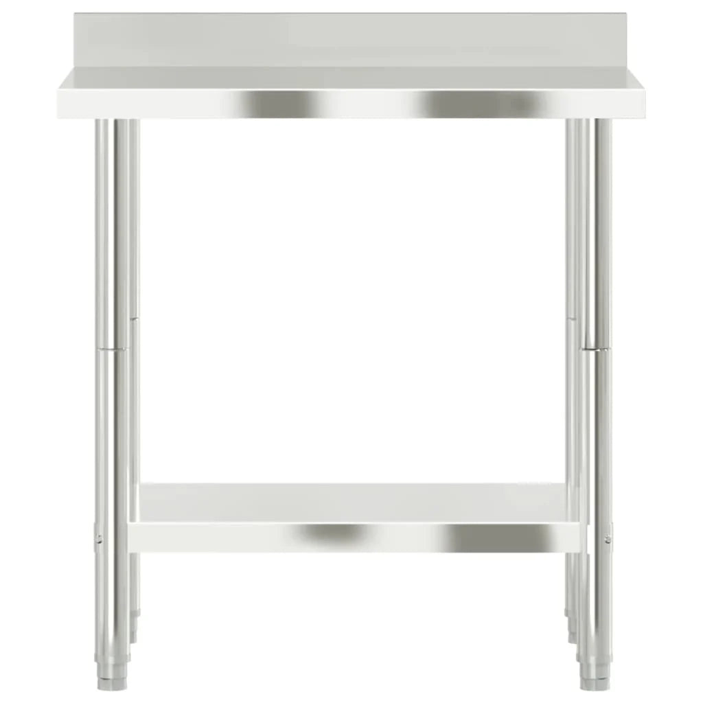 Tavolo da lavoro professionale da cucina con alzatina 82,5 x 55 x 93 cm acciaio inox 02_0045411
