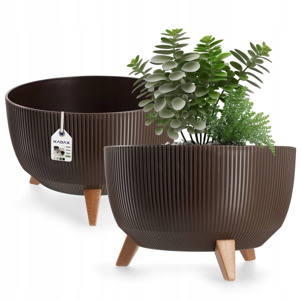 Vaso da giardino KADAX con gambe per fiori, grande ciotola rotonda da 40 cm