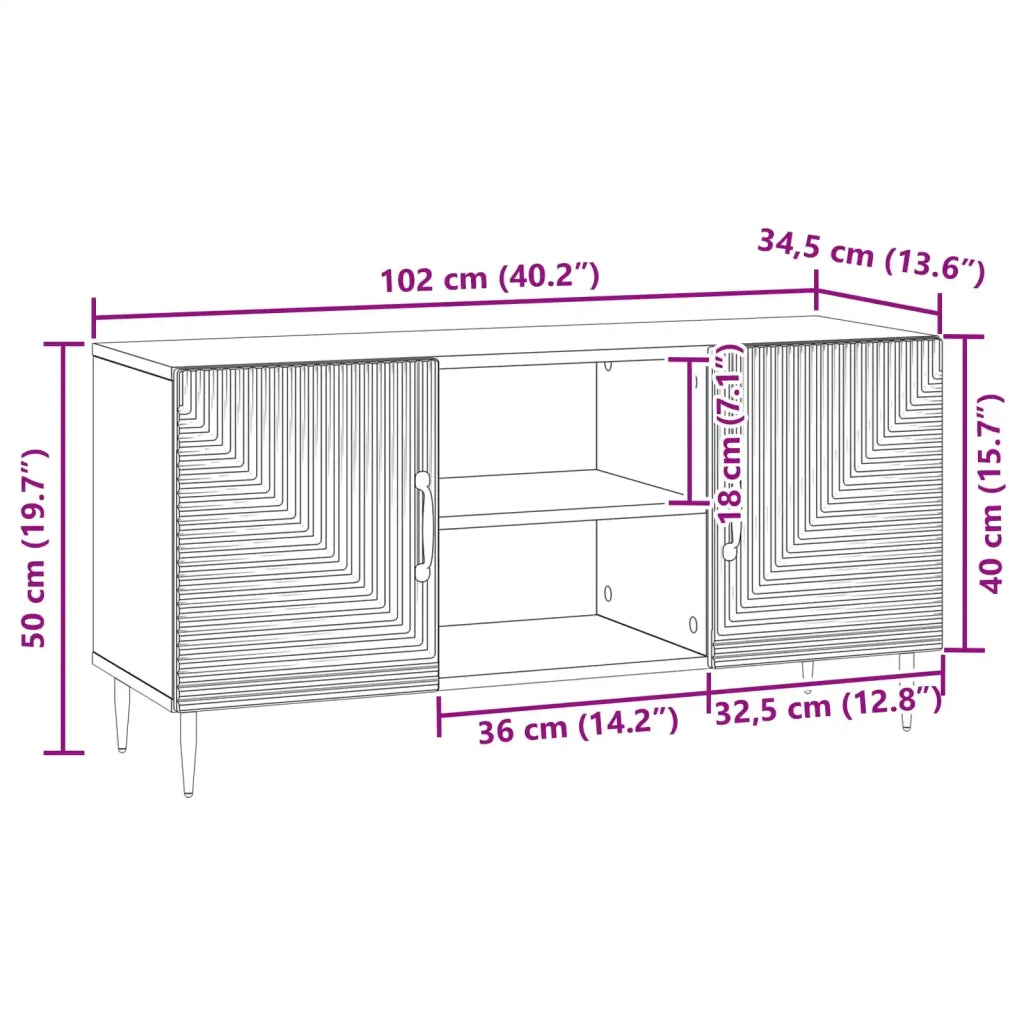 Mobile TV Rovere Artigianale 102 x 34,5 x 50 cm