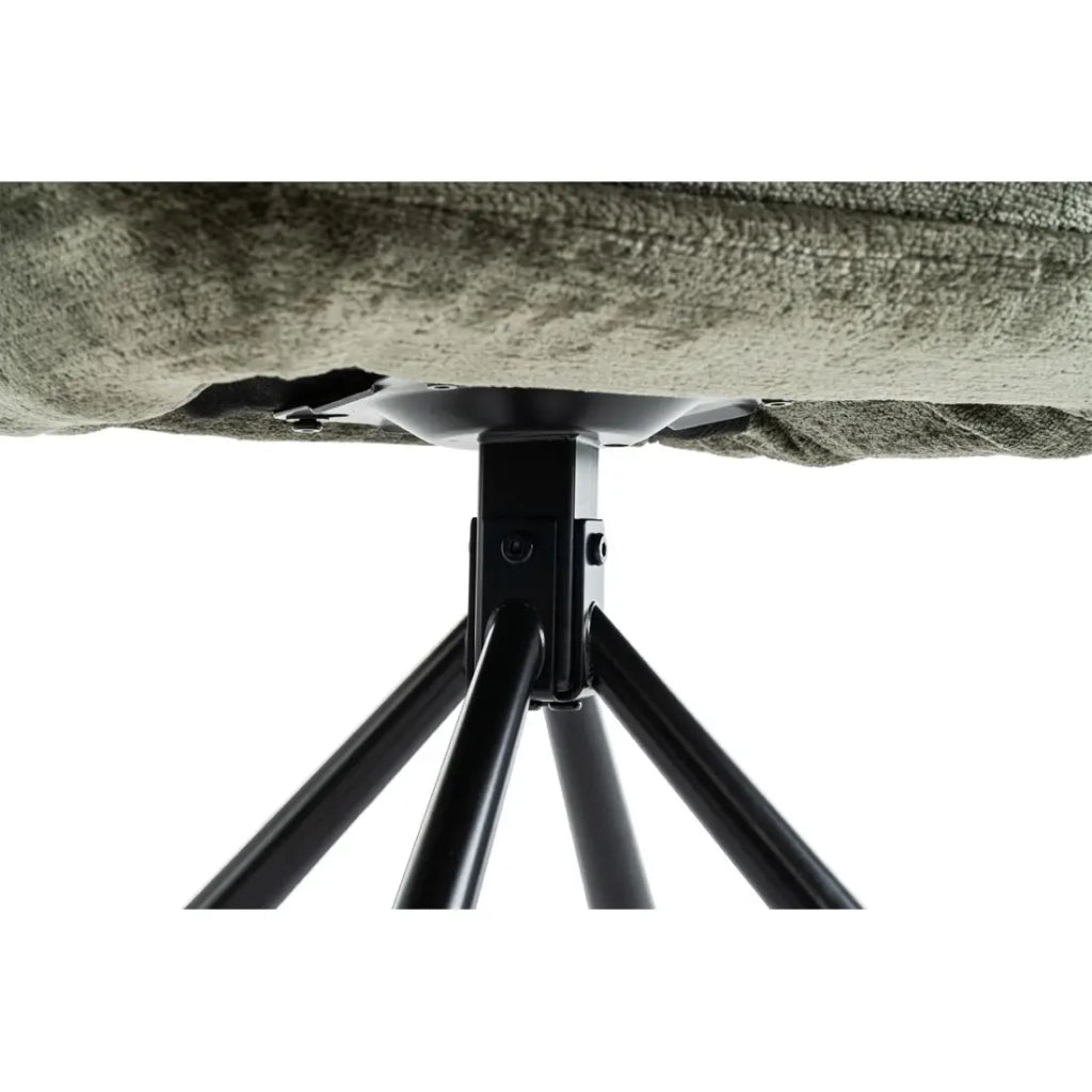 Set di 2 sedie YUMENA – Tessuto verde – Piedi in metallo – Design compatto – Eleganza naturale e robusta