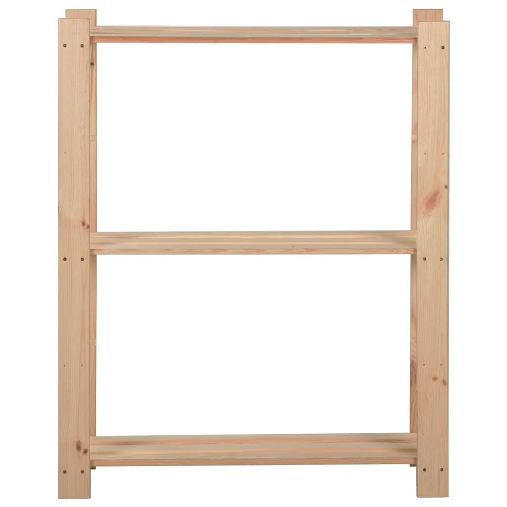 Scaffale portaoggetti a 3 ripiani 60 x 28,5 x 90 cm legno di pino massello 02_0000653