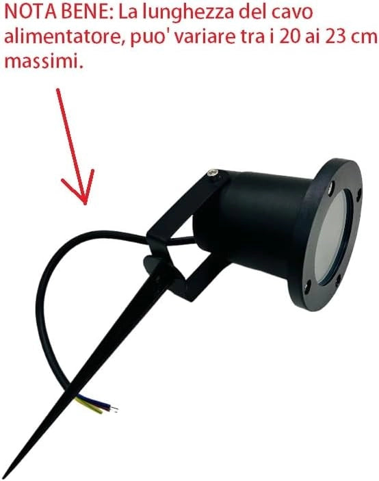 FARETTO PICCHETTO ORIENTABILE DA GIARDINO LAMPADINE GU10 IP65 IMPERMEABILE NERO