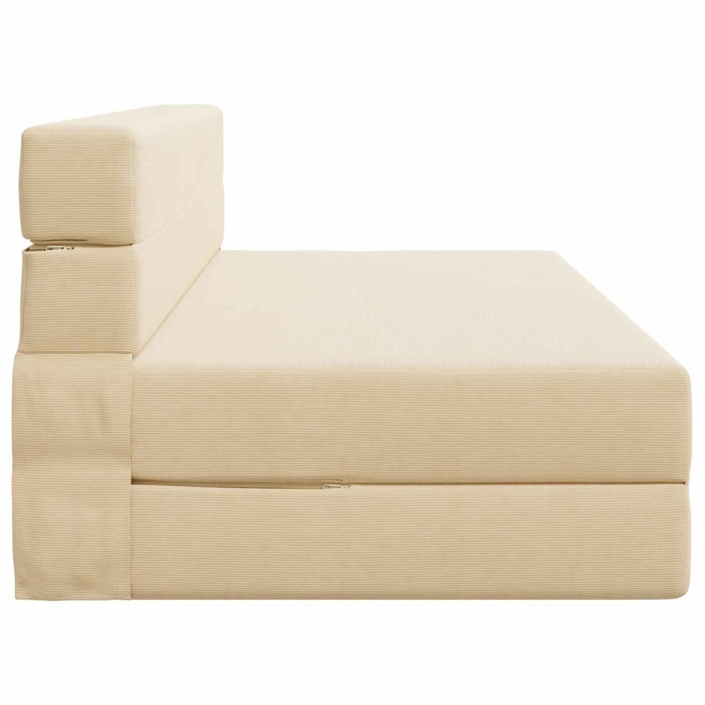 Divano Letto Pieghevole Crema 152 x 86,5 x 60 cm Tessuto 900133