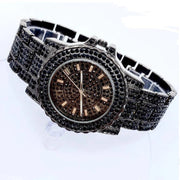 Trade Shop - Orologio Da Polso Zcc Analogico Donna Quarzo Acciaio Moda Brillantinato Nero -