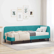 Cornice del letto ad angolo Turchese 80 x 200 cm Velluto 3394142