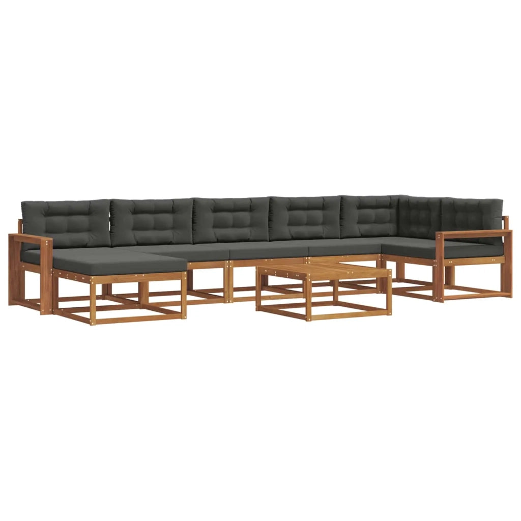 Set di divani da esterno con cuscino 8 pcs Naturale e Antracite 3367935