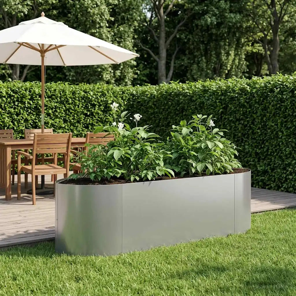 Letto rialzato da giardino Acciaio zincato 140 x 40 x 40 cm 8011717