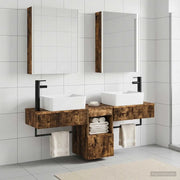 Set di Armadi da Bagno 5 pcs Rovere Fumo 53 x 15,5 x 70 cm 3406331