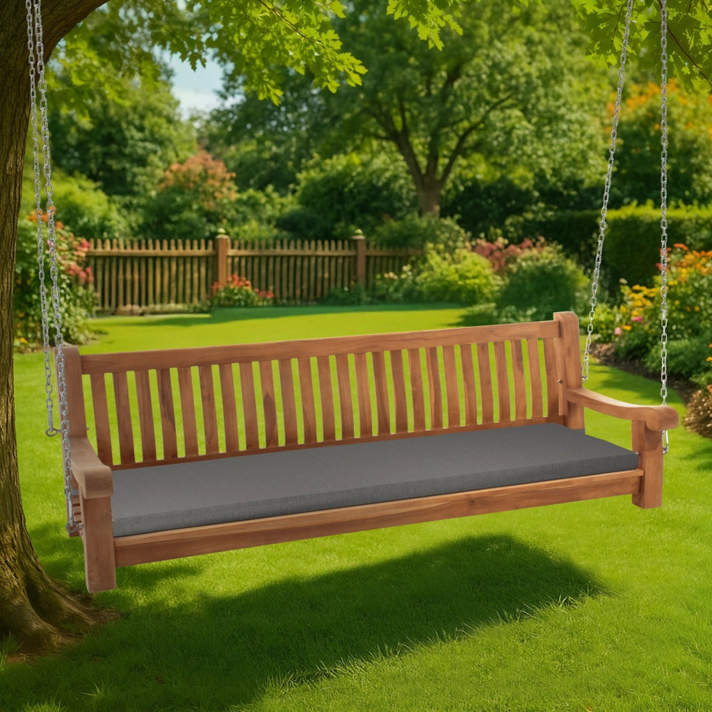Panca a dondolo Joyce con cuscino seduta 200 cm + teak 2