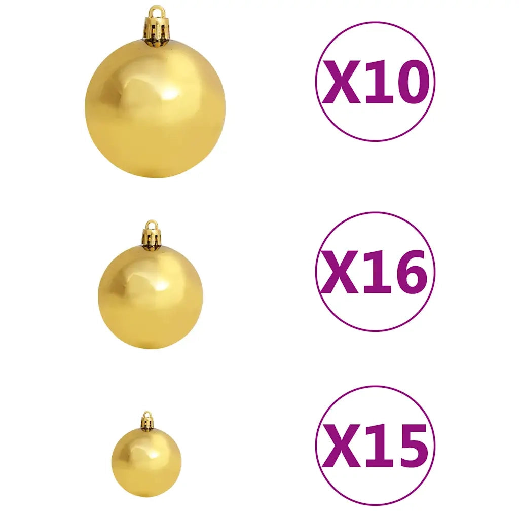 Albero di Natale Artificiale con 300 LED Palline e Neve 210 cm 3210126