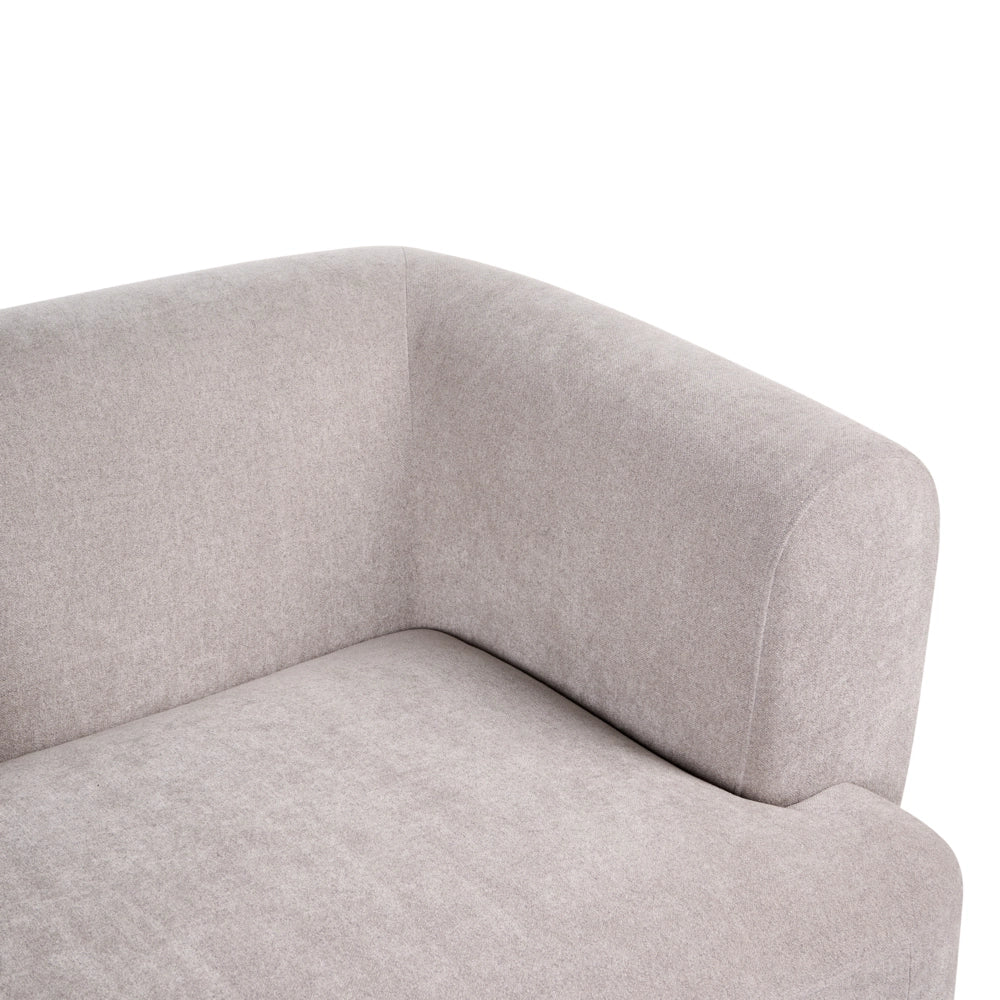 Divano a 2 posti Rivestimento in tessuto beige scuro Tessitura morbida Gambe cilindriche Stile organico