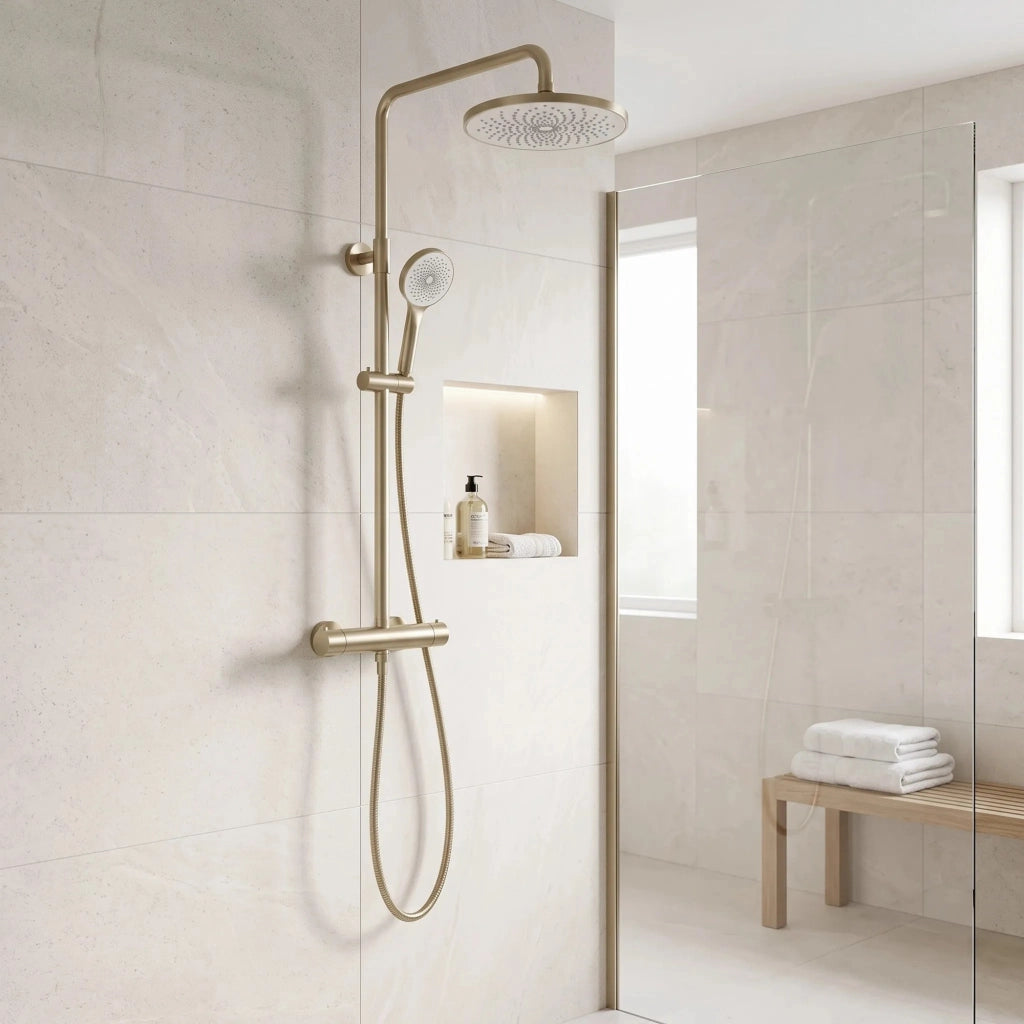 Soffione Doccia Rotondo Rea Js-021 Gold Brush