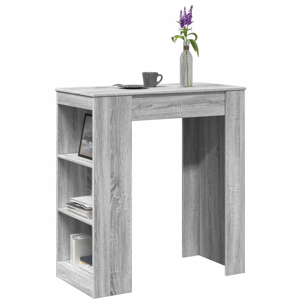 Tavolo Bar con Rastrelliera Grigio 95x47x103,5 cm Multistrato 854387