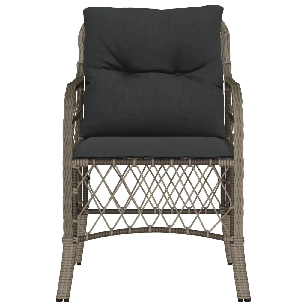 Sedie da Giardino con Cuscini 2 pz | Sedie da Esterno Grigie in Polyrattan