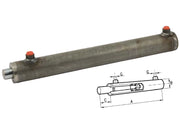 Cilindro doppio effetto Cermag senza supporti attacco alesaggio 80mm stelo 40mm - 80419
