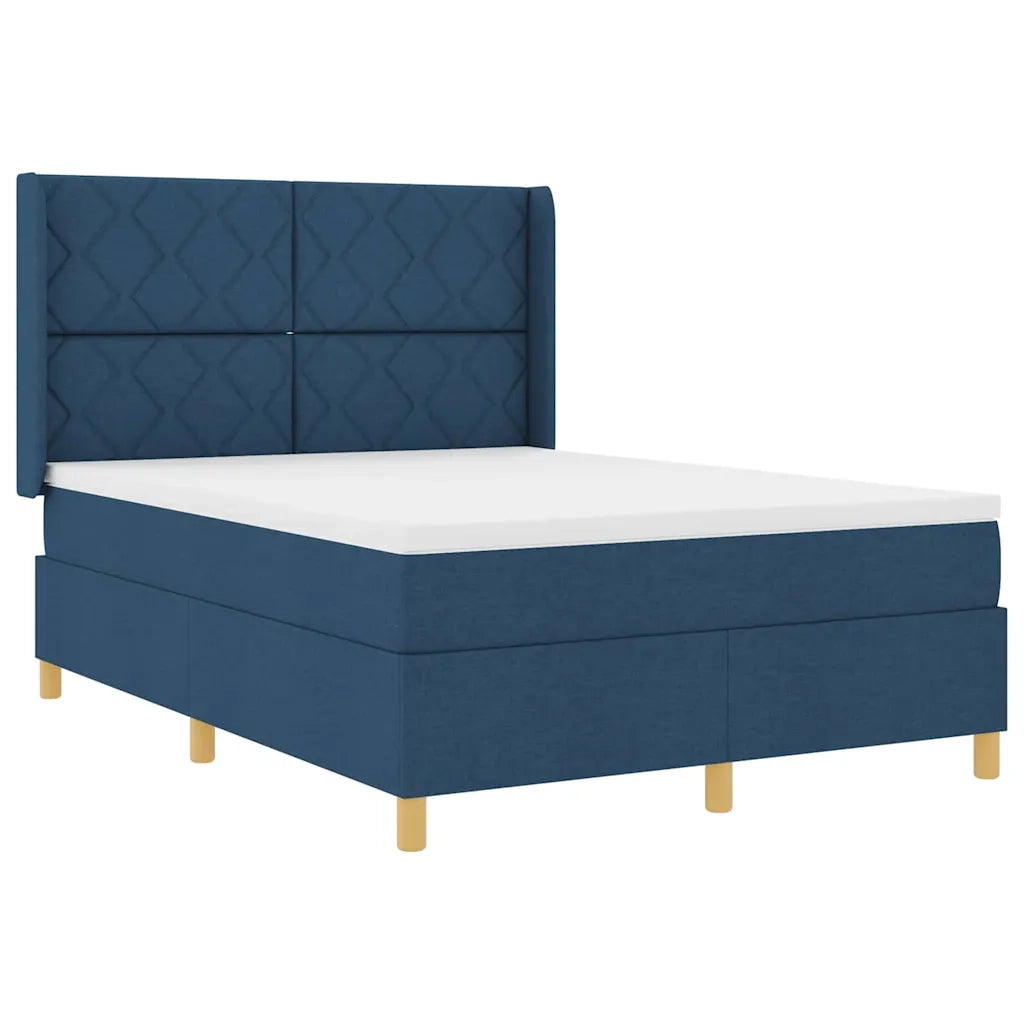 Letto a molle con materasso Blu 140 x 190 cm Tessuto 3343755