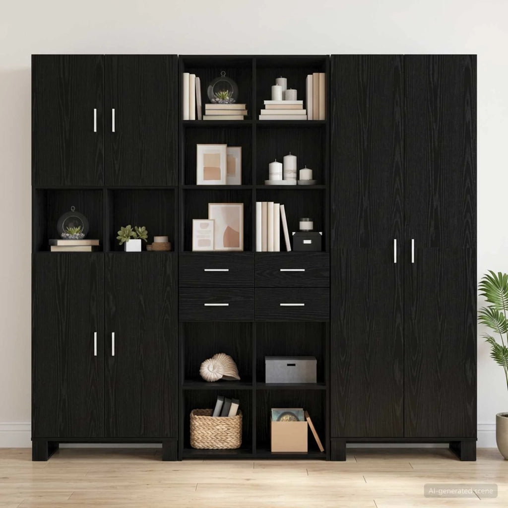 Libreria Rovere nero 30 x 42.4 x 185.2 cm 3446620