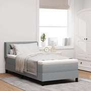Letto a Box Spring con Materasso Grigio Chiaro 90x190 cm in Tessuto