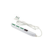 Fanton multipresa slim 3 prese bipasso, spina ultrapiatta 10a, interruttore automatico luminoso, cavo 1,5 m, 2300w, bianco, 47402