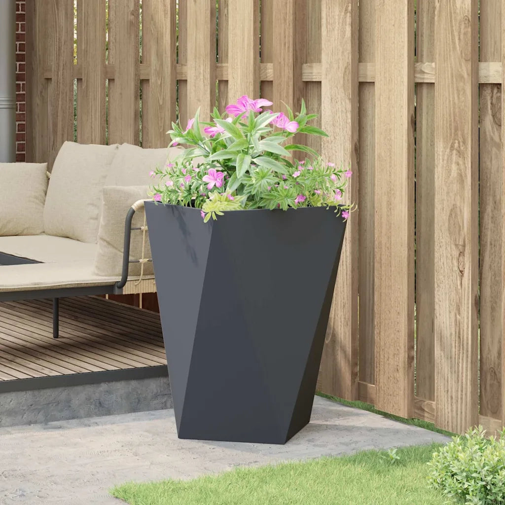 Fioriera | Cassetta per fiori | Vaso Antracite 50 x 50 x 75 cm Acciaio