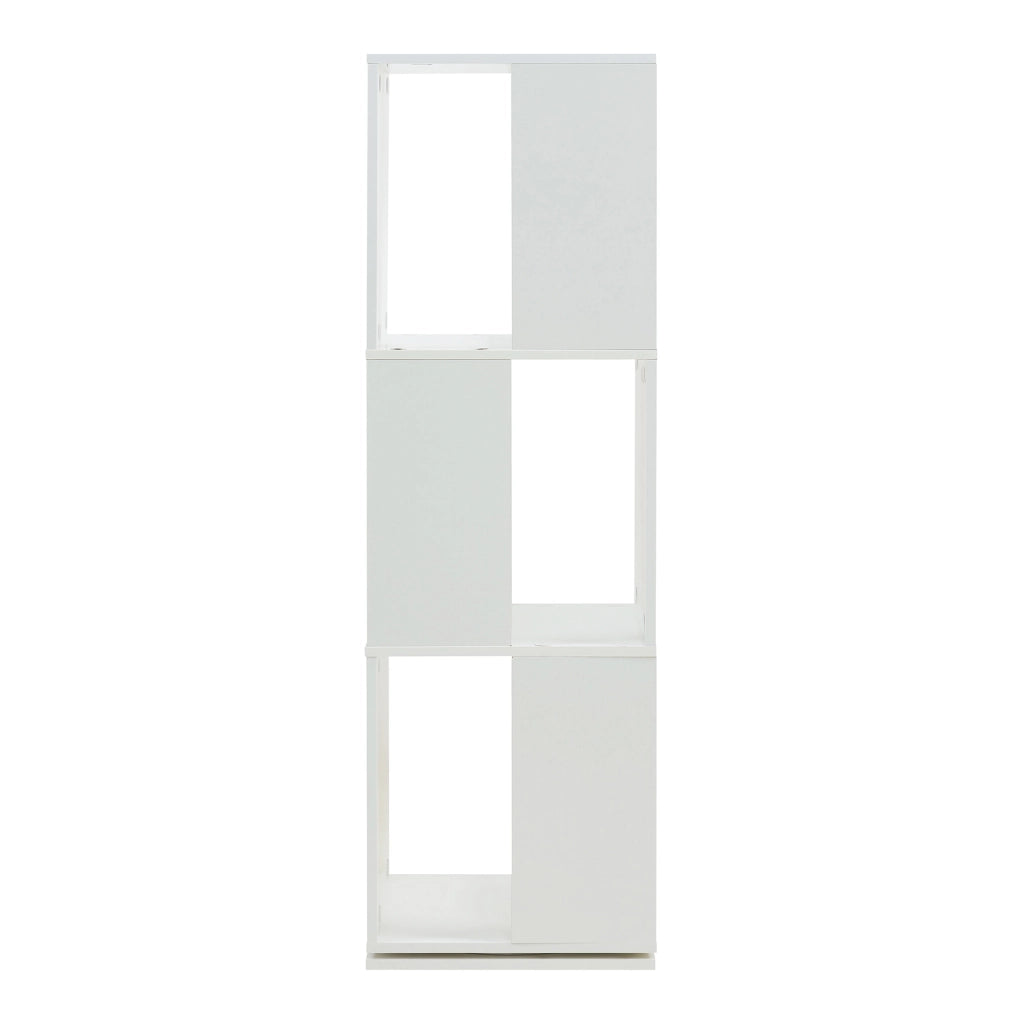 Libreria Girevole Fjelmarirg per Cameretta Scaffale Rotante a 3 Livelli 109 x 34 x 34 cm - Bianco [en.casa]