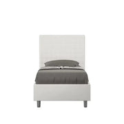 Letto singolo contenitore imbottito 80x190 similpelle bianco Sunny