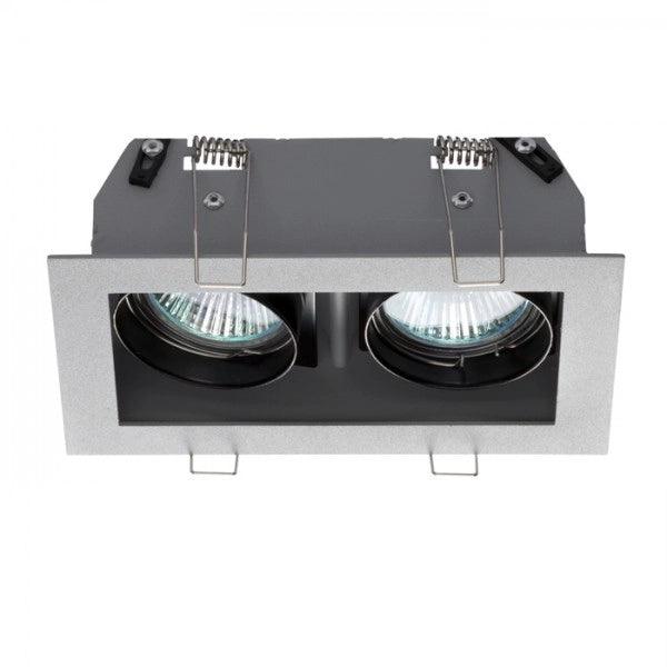 Faretto da incasso MONE II reclinabile grigio argento 12V GU5,3 2x50W