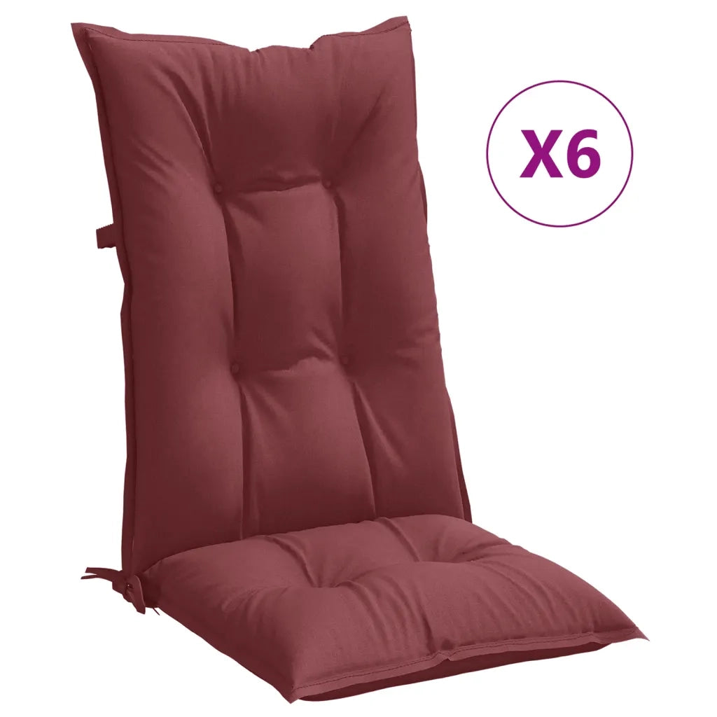 vidaXL Cuscini Sedia Schiena Alta 2 Rosso Vino Mélange 120x50x7 cm