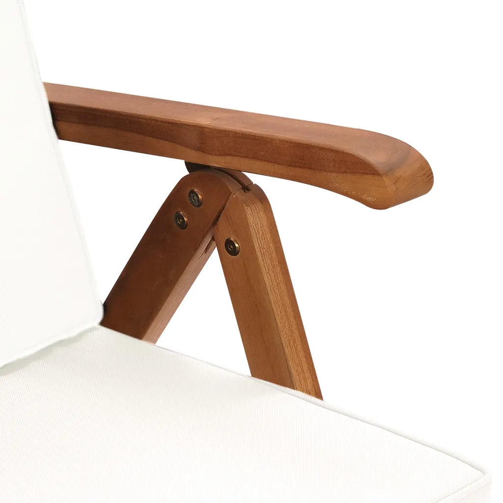 Sedie da Giardino con Cuscini 2 pz | Sedie da Esterno Legno Massello di Teak Crema