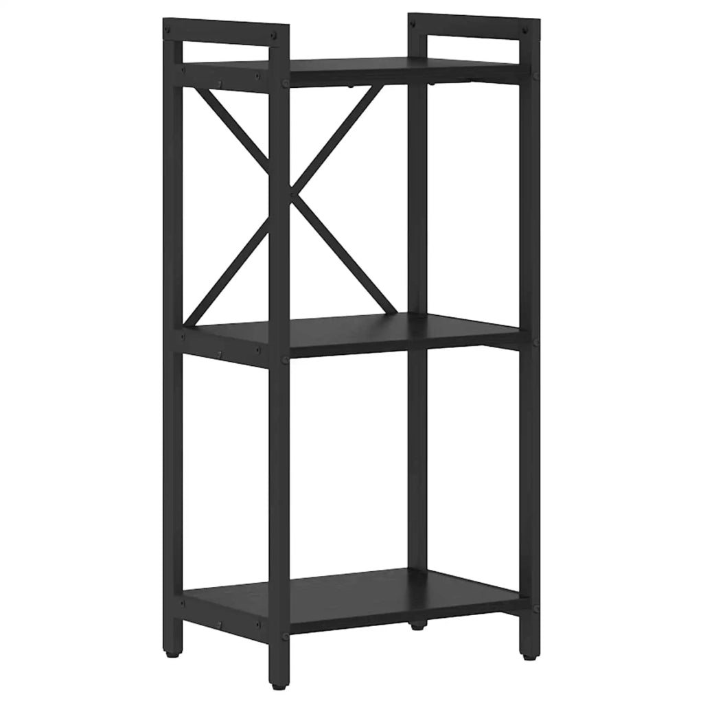 Libreria-Scaffale per Libri-Mobile di Stoccaggio Rovere Nero 40 x 30 x 85 cm Legno multistrato 247566