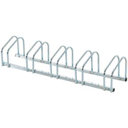 EasyComfort Rastrelliera Portabiciclette Parcheggio per 5 Biciclette in Acciaio, 145×33×27 cm, Argento