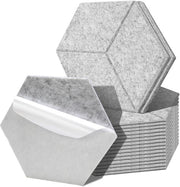 18 pezzi di pannelli acustici a forma di esagono, autoadesivi, pannello acustico, isolamento acustico, rivestimento per parete, colore chiaro grigio