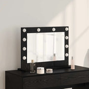 Specchio da Vanità Rettangolare Rovere Nero 60 x 45 x 18 cm 868310