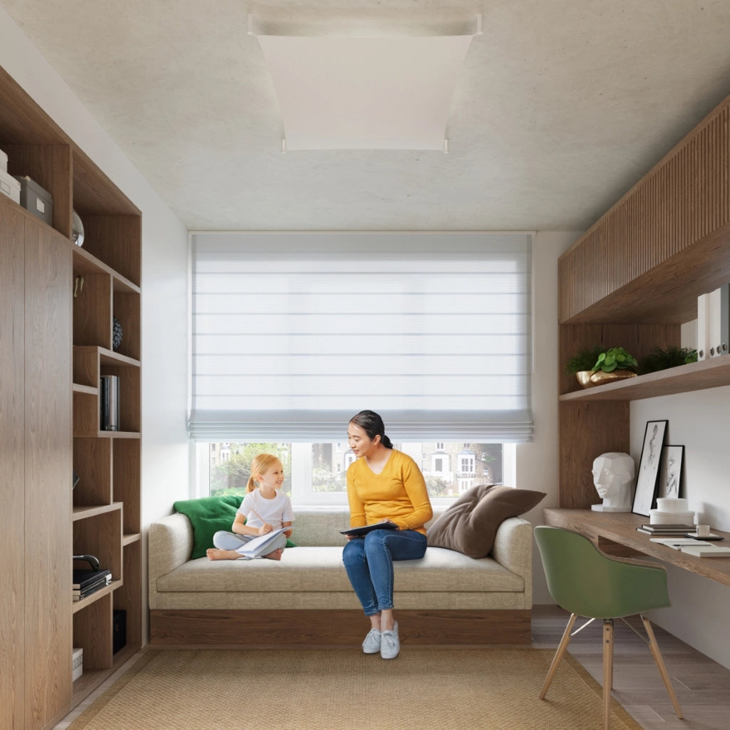 LUNA 2BM Lampada minimalista in tessuto bianco a 6 luci, 8,5 W, 850 lm, 3000 K