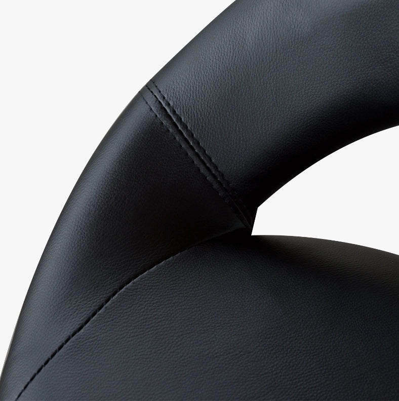 Sgabello da lavoro girevole regolabile altezza 45-57 cm in PU e metallo nero 50x54x(66-78) cm
