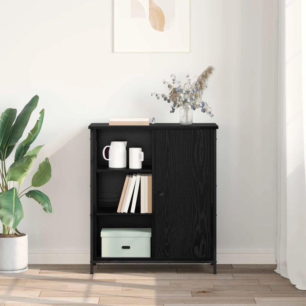 Credenza Rovere Nero 70 x 30 x 80 cm Legno multistrato 882811